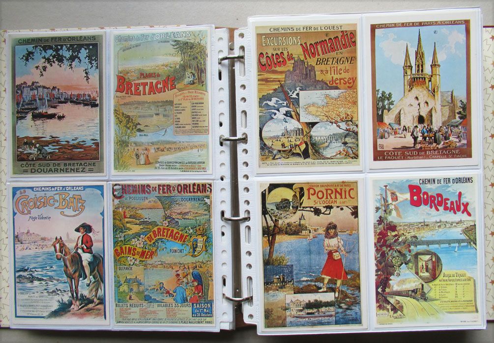 Album 286 Postcards Golden Age of Poster Trains France + Documents