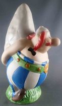 Asterix - Figurine Porcelaine Mate Eisa Années 80  - Obélix Portant un Menhir