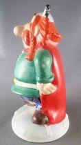 Asterix - Figurine Porcelaine Mate Eisa Années 80 - Abraracourcrix sur son Bouclier