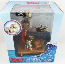 Asterix - Figurine PVC Plastoy - Le Radeau des Pirates avec Barbe-Rouge, Baba et Pegleg