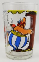 Asterix - Mustard glass Amora 1986 - Asterix and Obelix shaking an oak tree