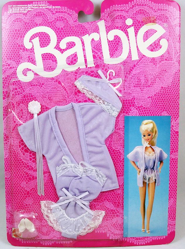 BARBIE - FANCY FRILLS FASHIONS - WHITE - TWO LINGERIE LOOKS