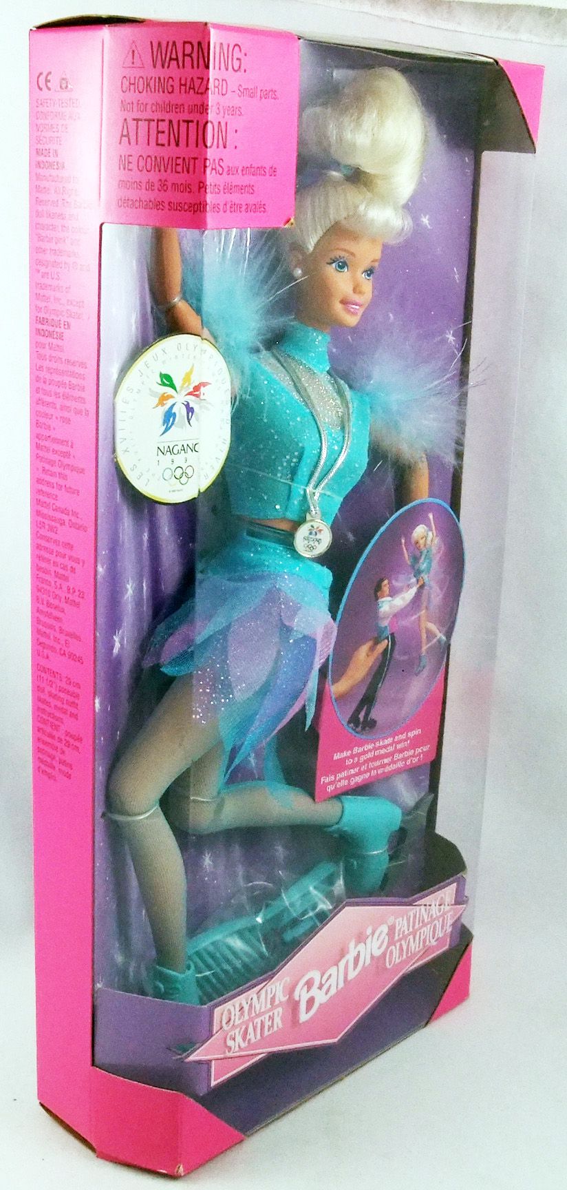 poupee barbie grande taille 36 cm patineuse sur glace Mattel 1999