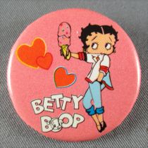 Betty Boop - Plastic Button Badge 3cml -Betty Boop Ice Cream