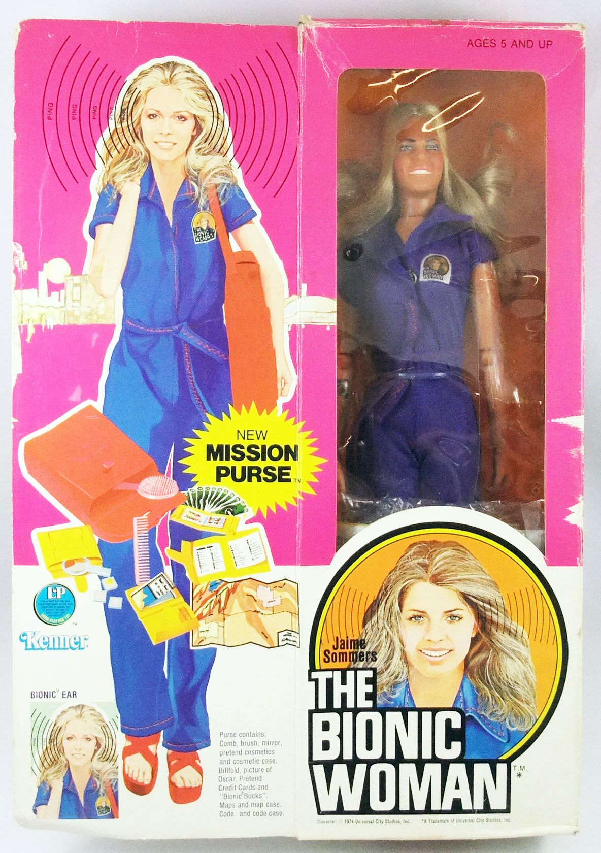 Bionic Woman - 12'' Doll - Jaime Sommers (Mission Purse) - Mint in Box  Kenner