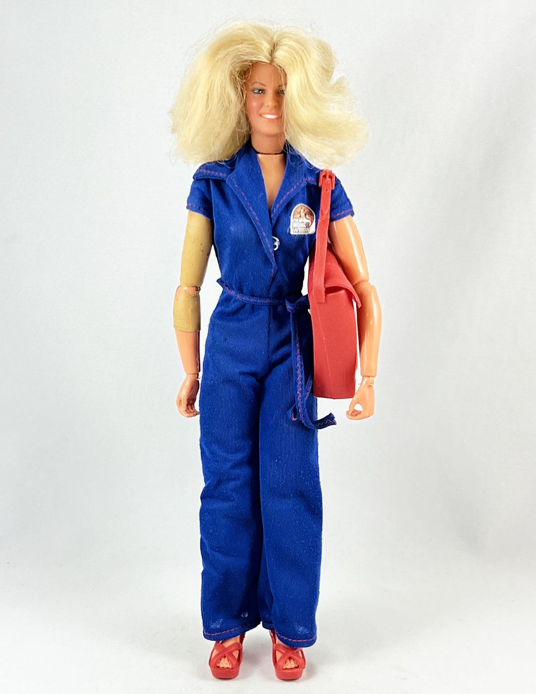 Made to fit BIONIC WOMAN dolls #43 Handmade Clothes, Dress, Necklace &  Purse Set