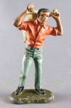 Britains - The Farm - Ploughman Farmer with Bag Orange & Blue ref 205x