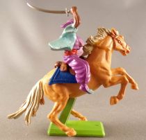 Britains Deetail Arabs Desert Fighter Mounted Attacking Sabre up & Shield Rearing Up Light Brown Horse