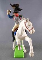 Britains Deetail Waterloo Français cavalier Cuirassier Bleu Chargeant Regardant à Droite Cheval Blanc Cabré