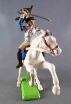 Britains Deetail Waterloo French Mounted Blue Cuirassier Charging Looking on Leftt White Rearing up Horse