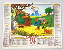 Cendrillon / Robin des Bois - Calendrier Almanach PTT 1975