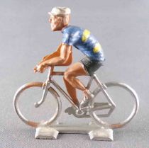 Cofalu (60\'s) - Cyclist (Plastic) - Blue Team Yellow Stripes Racing