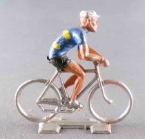 Cofalu (60\'s) - Cyclist (Plastic) - Blue Team Yellow Stripes Racing