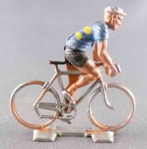 Cofalu (60\'s) - Cyclist (Plastic) - Blue Team Yellow Stripes Standing Up