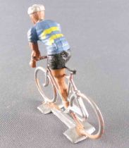 Cofalu (60\'s) - Cyclist (Plastic) - Blue Team Yellow Stripes Standing Up