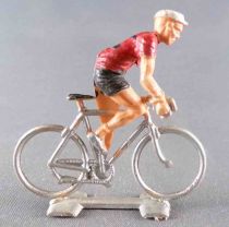 Cofalu (60\'s) - Cyclist (Plastic) - Red Team Black Stripes Standing Up