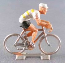 Cofalu (60\'s) - Cyclist (Plastic) - White Team Yellow Stripe Racing