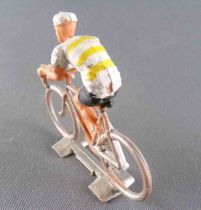 Cofalu (60\'s) - Cyclist (Plastic) - White Team Yellow Stripe Racing