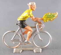 Cofalu (Années 60) - Cycliste Plastique - Maillot Jaune Bouquet