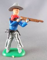 Cyrnos - Wild-West - Cow-Boys Swoppet Type2 Footed Standing Firing Rifle Blue Jacket