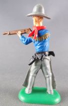 Cyrnos - Wild-West - Cow-Boys Swoppet Type2 Footed Standing Firing Rifle Blue Jacket