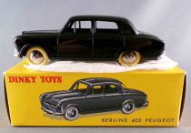 Dinky Toys Atlas 24B Peugeot 403 Black Mint in Box with Leaflet & Certificate of authenticity