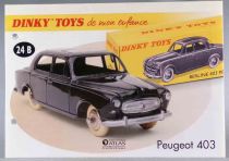 Dinky Toys Atlas 24B Peugeot 403 Noire Neuf Boite avec Fascicule & Certificat