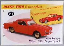 Dinky Toys Atlas 24J Alfa Romeo \ 1900 Super Sprint\  Rouge Neuf Boite avec Fascicule & Certificat