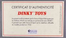 Dinky Toys Atlas 24S Simca 8 Sport Noire Neuf Boite avec Fascicule & Certificat