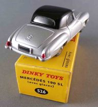 Dinky Toys Atlas 526 Mercedes 190 SL Silver & Black Mint in Box with Leaflet & Certificate of authenticity