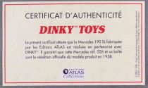 Dinky Toys Atlas 526 Mercedes 190 SL Silver & Black Mint in Box with Leaflet & Certificate of authenticity