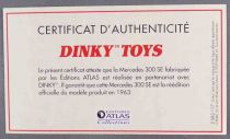 Dinky Toys Atlas 533 Coupé Mercedes-Benz 300 SE Rouge Neuf Boite avec Fascicule & Certificat