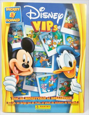 ALBUM FIGURINE DISNEY VIP'S Mickey & Donald Panini VUOTO - ottimo con  poster