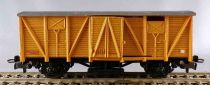 Electrotren Ho Renfe Rn Ochre Wooden Covered  Wagon 2 Axles Sliding Doors Vg no Box