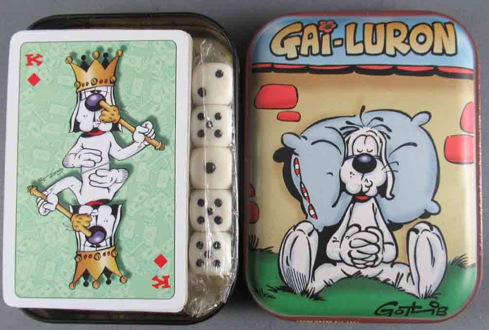 Gotlib Cards Dices Game Mint in Metallic Box Gai Luron