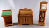 Jean West German - American Desk + Lectern + Free-Standing Clock Furnitures for Dolls House