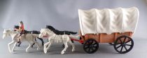 Jecsan - Far-West - Jecsaramas del Oeste Series - Cow-Boys Covered Wagon 4 Horses Diver & Guard