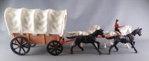 Jecsan - Far-West - Jecsaramas del Oeste Series - Cow-Boys Covered Wagon 4 Horses Diver & Guard