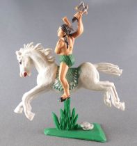 Jecsan - Wild-West - Indians 2nd Series - Mounted Brandishing Tomahawk White Horse