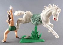 Jecsan - Wild-West - Indians 2nd Series - Mounted Brandishing Tomahawk White Horse