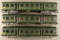 Jouef 5102 x 3 Ho Sncf 3 Voitures Modernisées Romilly 2° Cl B9 tz Proche Neuf Boite Tricolore