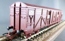 Jouef 6531 Ho Sncf Covered Wagon Gas Type with bogies Mint in Tricolour Box