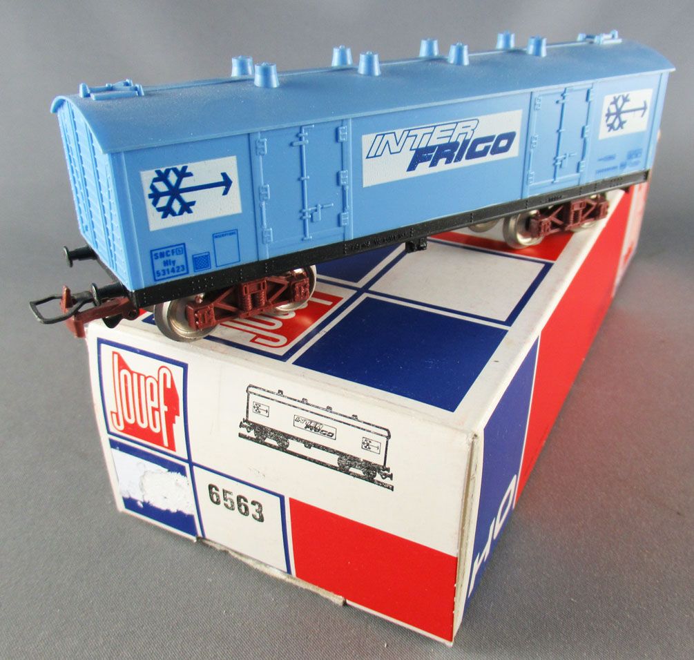 Jouef 6563 Ho Sncf Fridge Wagon with Bogie InterFrigo Blue Near Mint Box