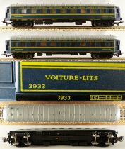 Jouef 753 Ho Sncf Alpenrose Set BB 67001 1 Sleeping & 1 Pullman Coach 8 Curved Tracks