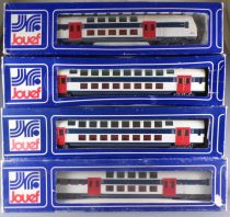 Jouef 8730 5092 5093 5191 Ho Sncf Suburban Train Set 2 Levels ZR2N 4 Element Power Unit Blue Box