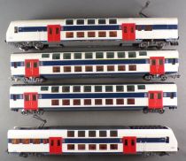 Jouef 8730 5092 5093 5191 Ho Sncf Suburban Train Set 2 Levels ZR2N 4 Element Power Unit Blue Box