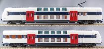 Jouef 8730 5092 5093 5191 Ho Sncf Suburban Train Set 2 Levels ZR2N 4 Element Power Unit Blue Box