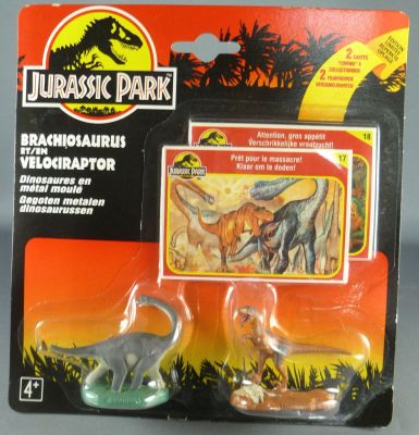 Jurassic Park - Kenner - Metal Figure -Brachiosaurus & Velociraptor