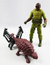 Jurassic World - Mattel - Mercenary \ black\  & Ankylosaurus (loose)