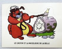 La Belle et le Clochard - Autocollant Promotionnel La Vache qui Rit - Le Castor et la muselière de la Belle